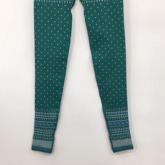 Fabletics Legging Womens XS 4 Green High-Waisted Seamless Fair Isle Dark Jade - Picture 4 of 15